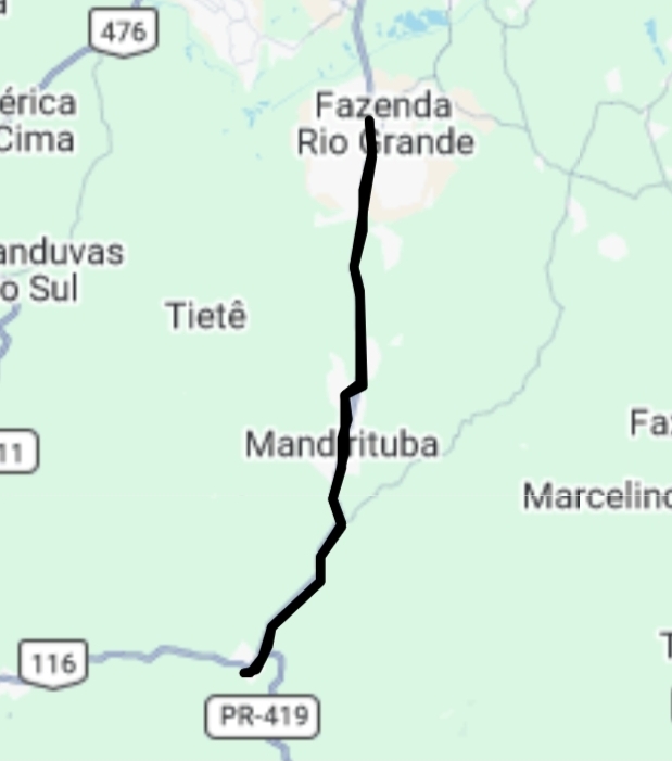 Mapa do trajeto e itinerário da linha f73 areia branca fazenda rio grande atualizado