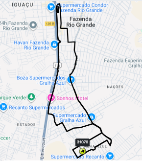 itinerário F15 – Gralha Azul (Fazenda Rio Grande)